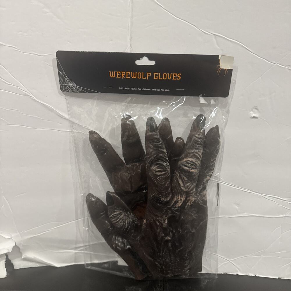 Werewolf Gloves Halloween Costume Prop One Size Fits Most New Sealed Package